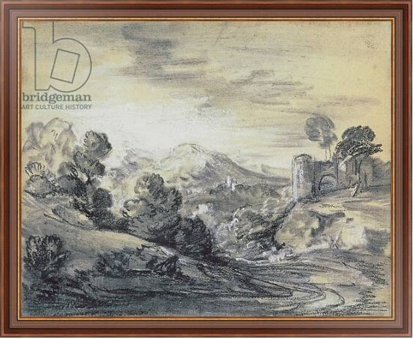 Постер Wooded Landscape with Castle, c.1785-88 с типом исполнения На холсте в раме в багетной раме 35-M719P-83