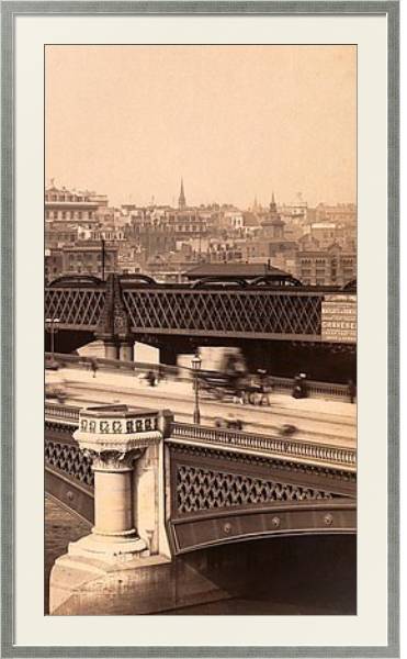 Постер London, England. Blackfriar's Bridge with St. Paul's cathedral behind circa 1890. с типом исполнения Под стеклом в багетной раме 1727.2510