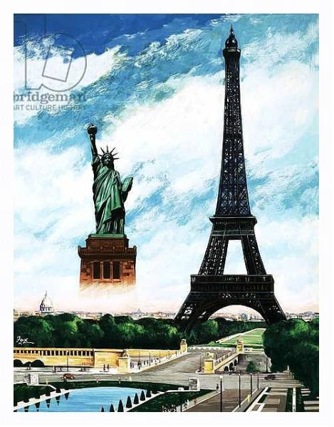Постер Who built the Eiffel Tower? Alexandre Gustave Eiffel с типом исполнения На холсте в раме в багетной раме 221-03
