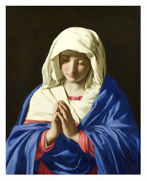 Постер Дева Мария в молитве с типом исполнения На холсте в раме в багетной раме 221-03
