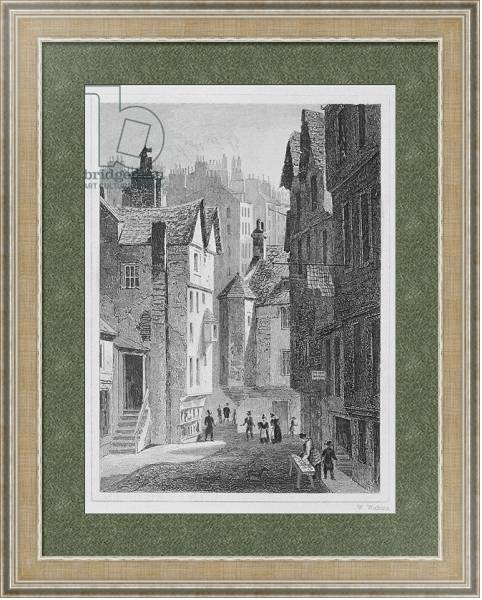 Постер High School, Wynd, Edinburgh engraved by William Watkins, 1831 с типом исполнения Акварель в раме в багетной раме 485.M40.584