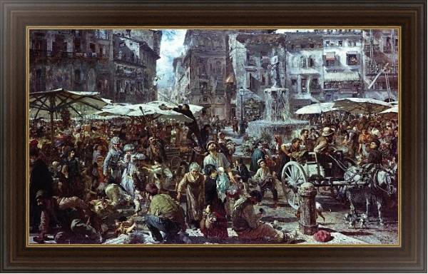 Постер The Market of Verona, 1884 2 с типом исполнения На холсте в раме в багетной раме 1.023.151