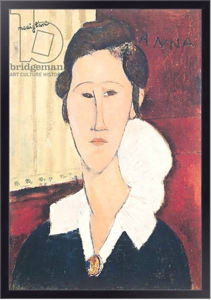 Постер Portrait of Madame Hanka Zborowska, 1917 с типом исполнения На холсте в раме в багетной раме 221-01