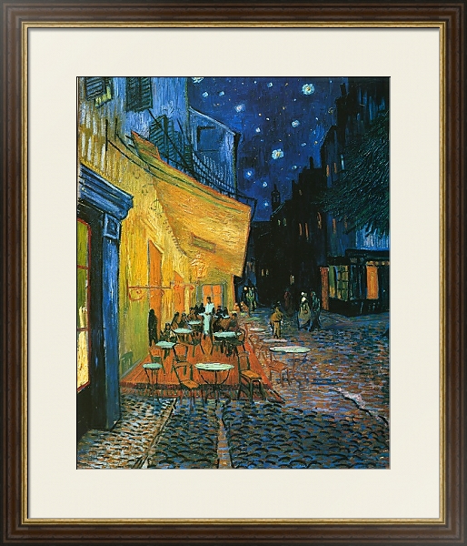 Постер Ночное кафе с типом исполнения Под стеклом в багетной раме 1.023.036