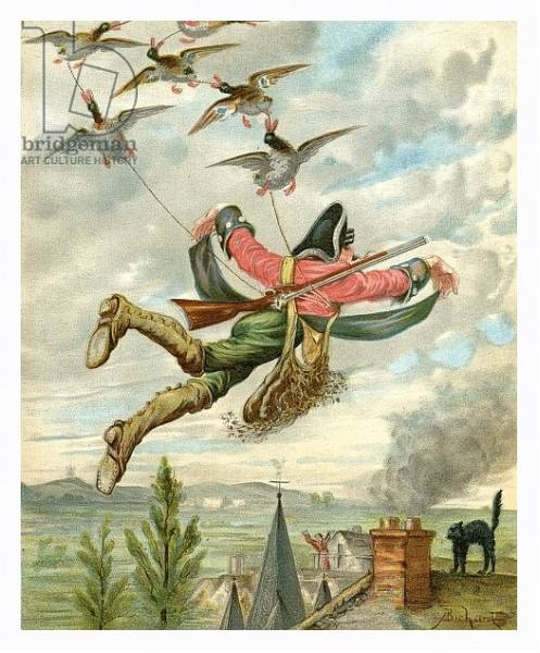 Постер Lifted from earth by ducks, c.1886 с типом исполнения На холсте в раме в багетной раме 221-03