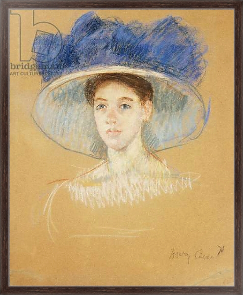 Постер Head of a Woman with a Large Hat, c.1909 с типом исполнения На холсте в раме в багетной раме 221-02
