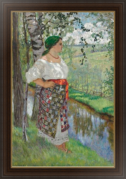 Постер Peasant Woman by a Brook, 1912 с типом исполнения На холсте в раме в багетной раме 1.023.151