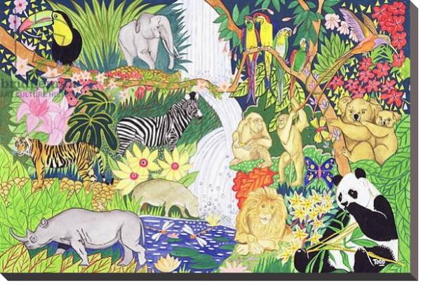 Постер Jungle Animals с типом исполнения На холсте без рамы