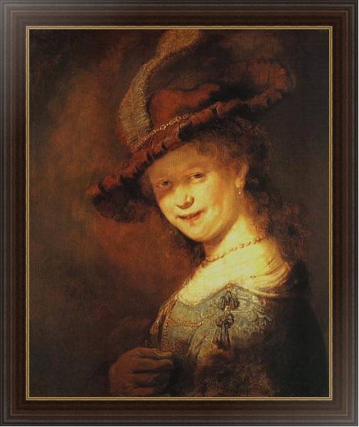 Постер Портрет Саскии ван Эйленбург с типом исполнения На холсте в раме в багетной раме 1.023.151