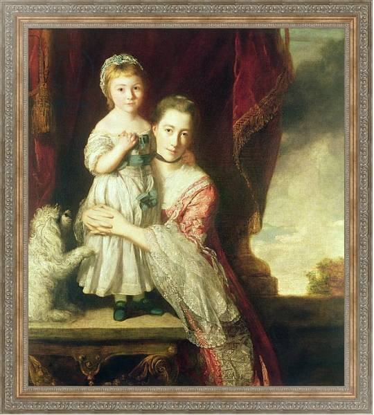 Постер Georgiana, Countess Spencer with Lady Georgiana Spencer, 1759-61 с типом исполнения На холсте в раме в багетной раме 484.M48.310