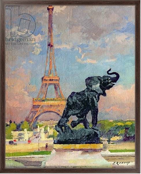 Постер The Eiffel Tower and the Elephant by Fremiet с типом исполнения На холсте в раме в багетной раме 221-02