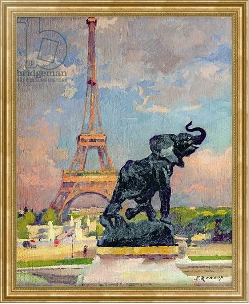 Постер The Eiffel Tower and the Elephant by Fremiet с типом исполнения На холсте в раме в багетной раме NA033.1.051