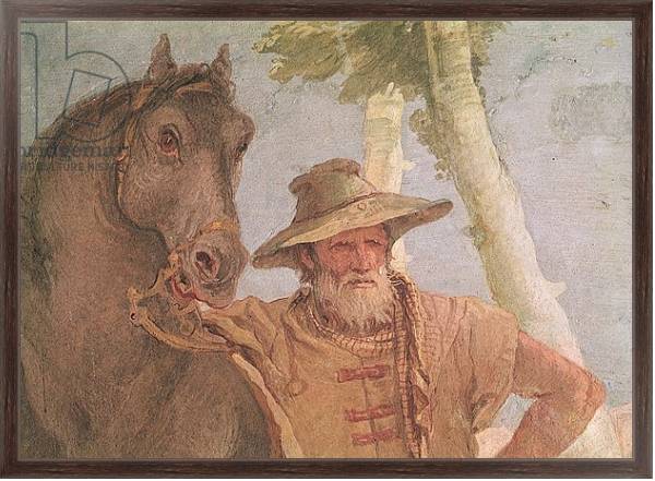 Постер Detail of the horseman from Angelica Nursing the Wounded Medoro с типом исполнения На холсте в раме в багетной раме 221-02