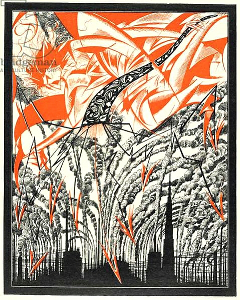 Постер Poster with a personification of Pollution, c.1920 с типом исполнения На холсте без рамы