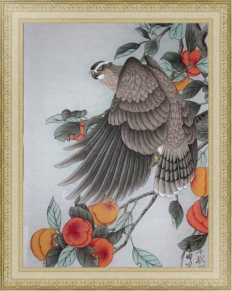 Постер Восточные птицы 41 с типом исполнения Акварель в раме в багетной раме 484.M48.725