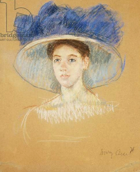 Постер Head of a Woman with a Large Hat, c.1909 с типом исполнения На холсте без рамы