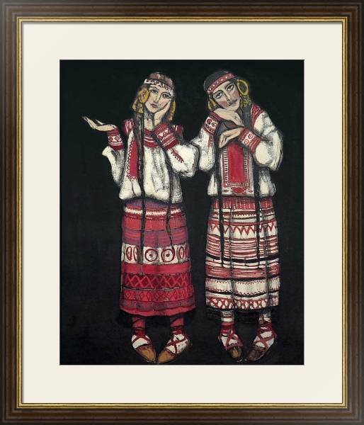 Постер Две девушки. 1930 с типом исполнения Под стеклом в багетной раме 1.023.036