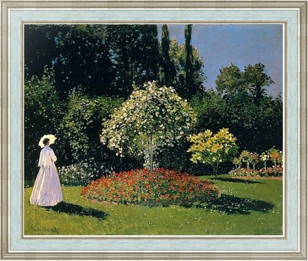 Постер Жанна-Маргарита Лекадр в саду с типом исполнения На холсте в раме в багетной раме NA053.0.114