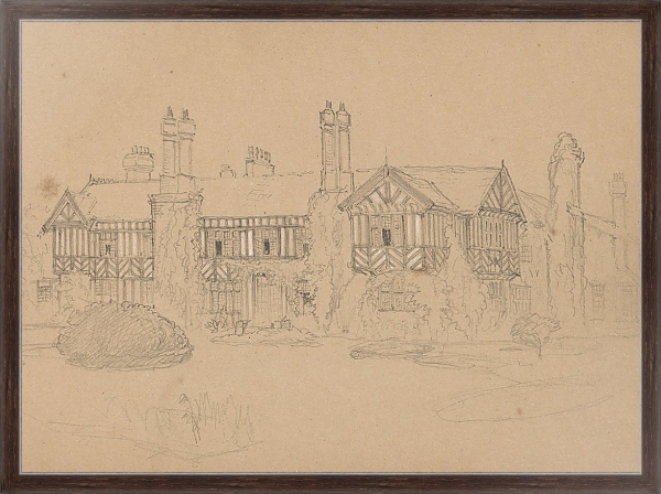 Постер Sketch of a Country House с типом исполнения На холсте в раме в багетной раме 221-02