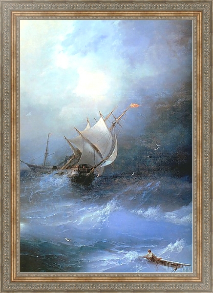 Постер Буря в ледовитом океане с типом исполнения На холсте в раме в багетной раме 484.M48.310