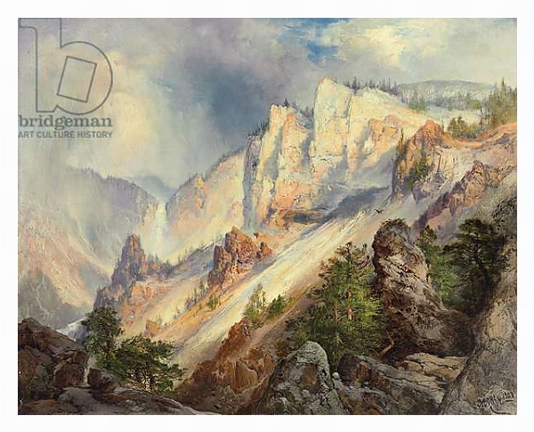 Постер A Passing Shower in the Yellowstone Canyon, 1903 с типом исполнения На холсте в раме в багетной раме 221-03