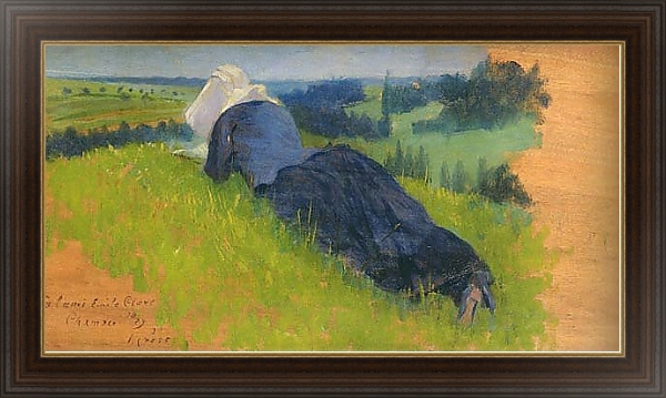 Постер Крестьянка на траве с типом исполнения На холсте в раме в багетной раме 1.023.151