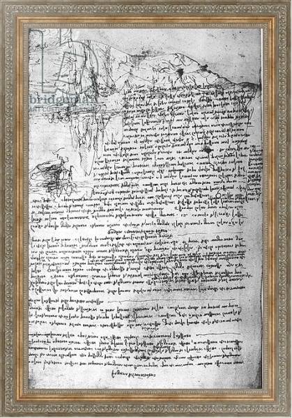 Постер Fol.145v-b, page from Da Vinci's notebook с типом исполнения На холсте в раме в багетной раме 484.M48.310