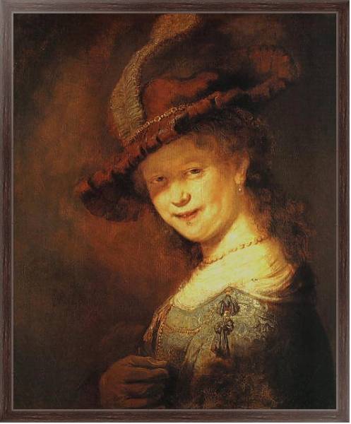Постер Портрет Саскии ван Эйленбург с типом исполнения На холсте в раме в багетной раме 221-02