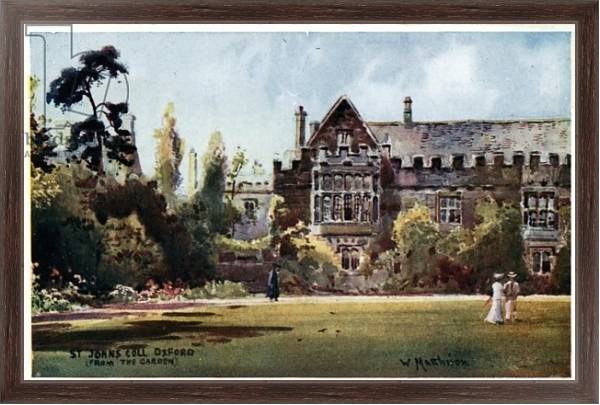 Постер St John's College, from the garden с типом исполнения На холсте в раме в багетной раме 221-02