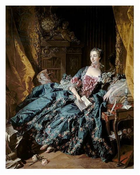 Постер Madame de Pompadour, 1756 с типом исполнения На холсте в раме в багетной раме 221-03