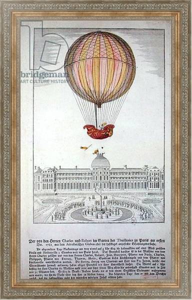Постер The Flight of Jacques Charles and Nicholas Robert from the Jardin des Tuileries, 1st December, 1783 с типом исполнения На холсте в раме в багетной раме 484.M48.310