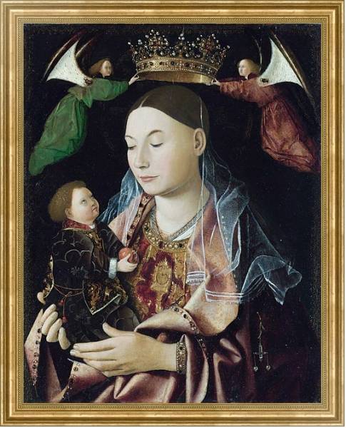 Постер Дева Мария и младенец 3 с типом исполнения На холсте в раме в багетной раме NA033.1.051