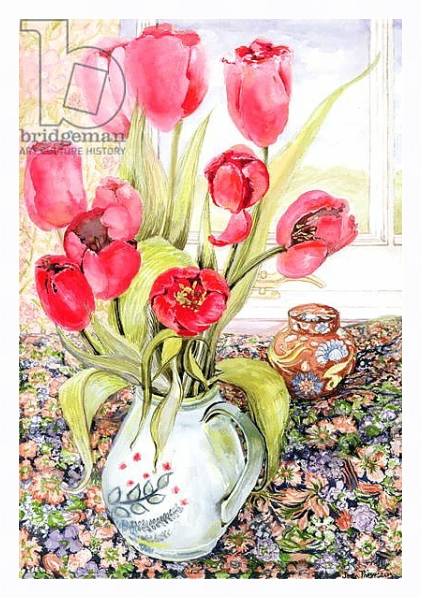 Постер Tulips in a Rye Jug с типом исполнения На холсте в раме в багетной раме 221-03