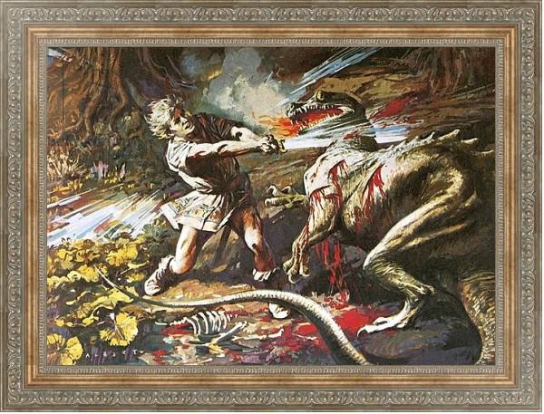 Постер Sigurd slaying the dragon Fafnir с типом исполнения На холсте в раме в багетной раме 484.M48.310