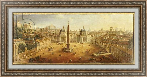 Постер Piazza del Popolo, Rome с типом исполнения На холсте в раме в багетной раме 595.M52.330