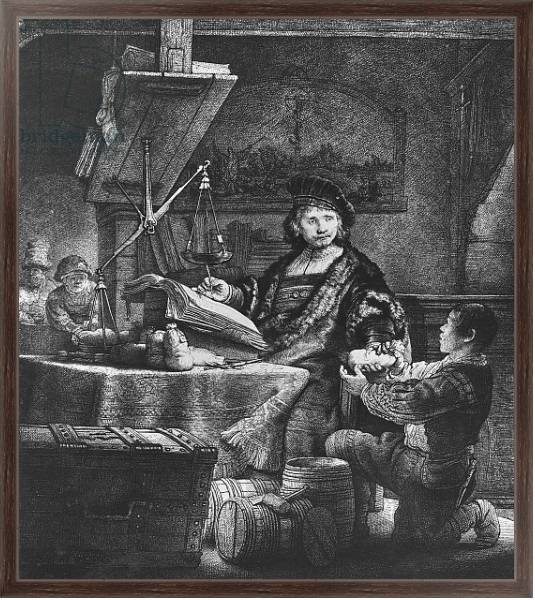 Постер Jan Uytenbogaert 'The Goldweigher', 1639 с типом исполнения На холсте в раме в багетной раме 221-02