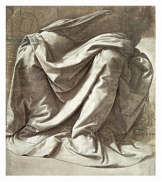 Постер Drapery study for a Seated Figure, c.1475-80 с типом исполнения На холсте в раме в багетной раме 221-03