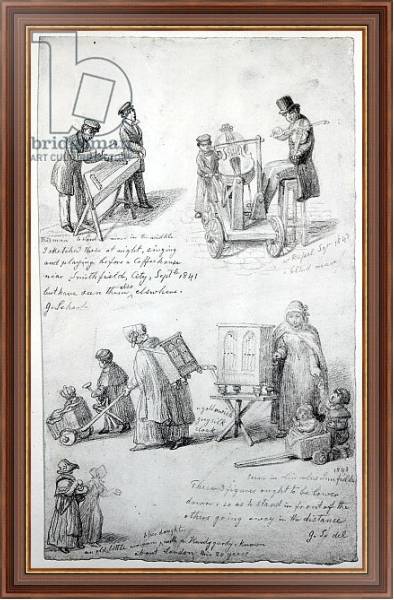 Постер Musicians on the streets of London, 1841-43 с типом исполнения На холсте в раме в багетной раме 35-M719P-83