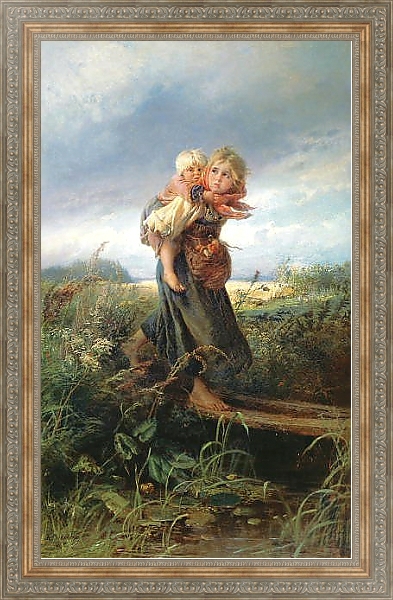 Постер Дети, бегущие от грозы. 1872 с типом исполнения На холсте в раме в багетной раме 484.M48.310