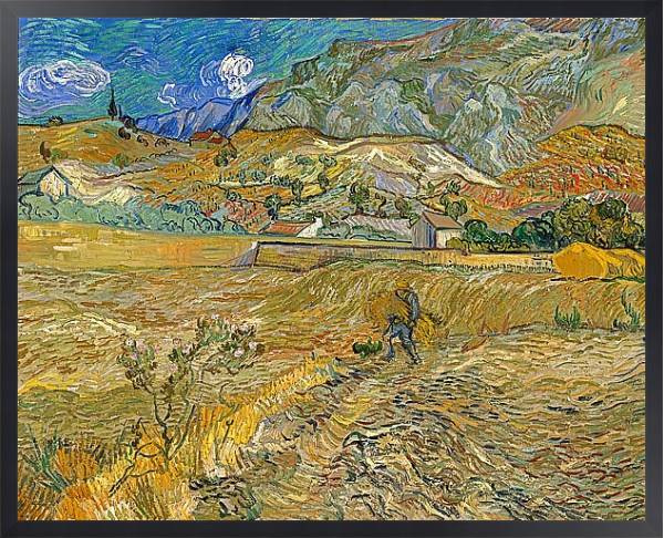 Постер Огороженное пшеничное поле с крестьянином с типом исполнения На холсте в раме в багетной раме 1727.8010