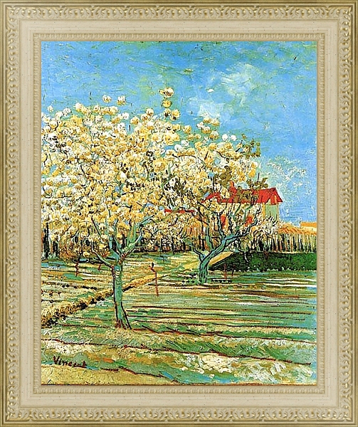 Постер Фруктовый сад в цвету 3 с типом исполнения На холсте в раме в багетной раме 484.M48.725
