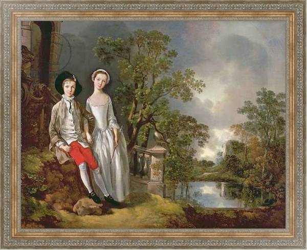 Постер Portrait of Heneage Lloyd and his Sister, Lucy, c.1750 с типом исполнения На холсте в раме в багетной раме 484.M48.310