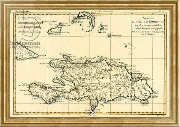 Постер The French and Spanish Colony of the Island of St Dominic of the Greater Antilles, 1780 с типом исполнения На холсте в раме в багетной раме NA033.1.051