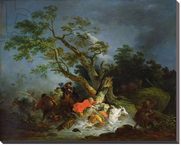 Постер Travellers Caught in a Storm, c.1770 с типом исполнения На холсте без рамы