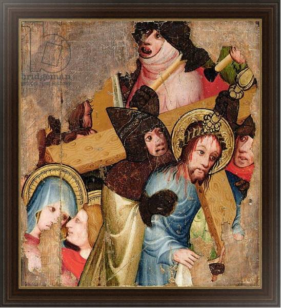 Постер Christ Bearing the Cross, c.1400-25 с типом исполнения На холсте в раме в багетной раме 1.023.151