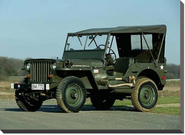 Постер Willys MB Jeep '1942 с типом исполнения На холсте без рамы