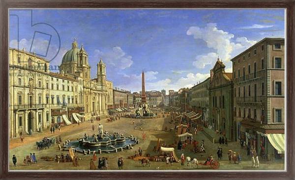 Постер View of the Piazza Navona, Rome с типом исполнения На холсте в раме в багетной раме 221-02