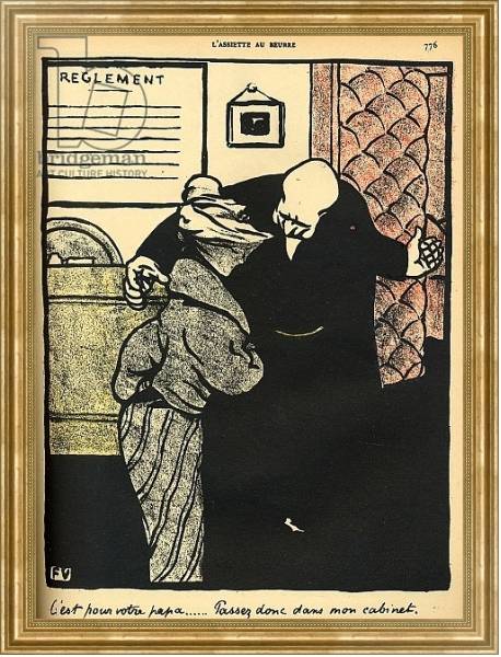 Постер A worthy man ushers a young woman into his office, from 'Crimes and Punishments', 1902 с типом исполнения На холсте в раме в багетной раме NA033.1.051