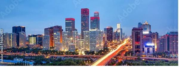 Постер Китай. Пекин. Закатная панорама с типом исполнения На холсте без рамы
