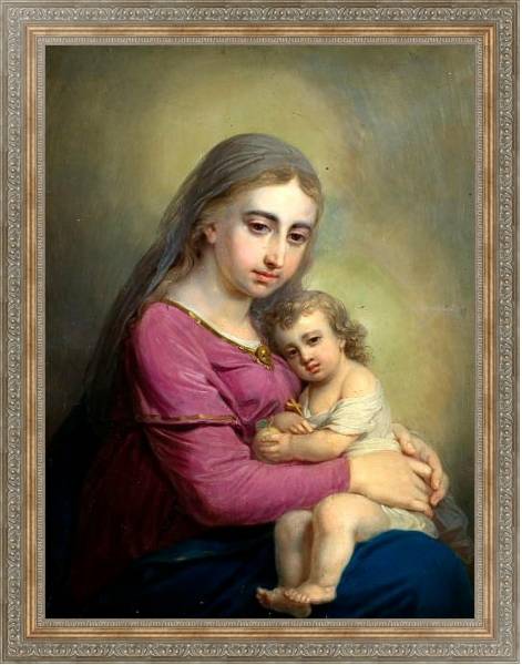 Постер Богоматерь с младенцем с типом исполнения На холсте в раме в багетной раме 484.M48.310
